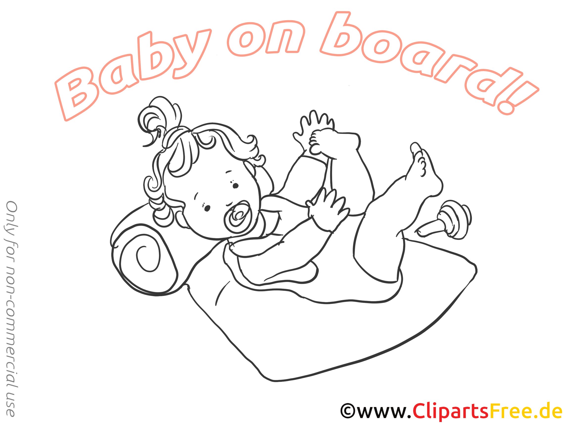 Coloriage images enfant – Bébé à bord clipart