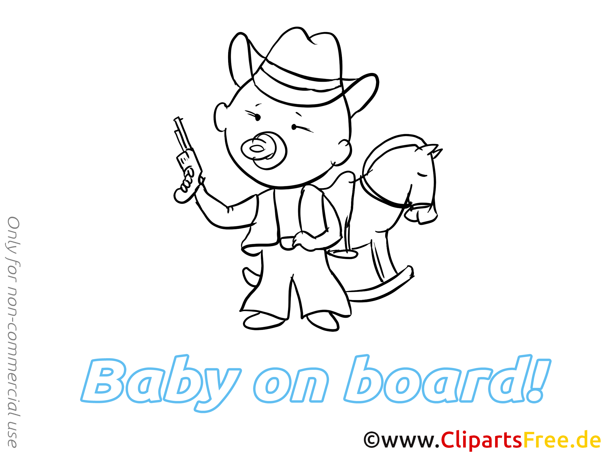 Cowboy images à imprimer – Bébé à bord dessins gratuits