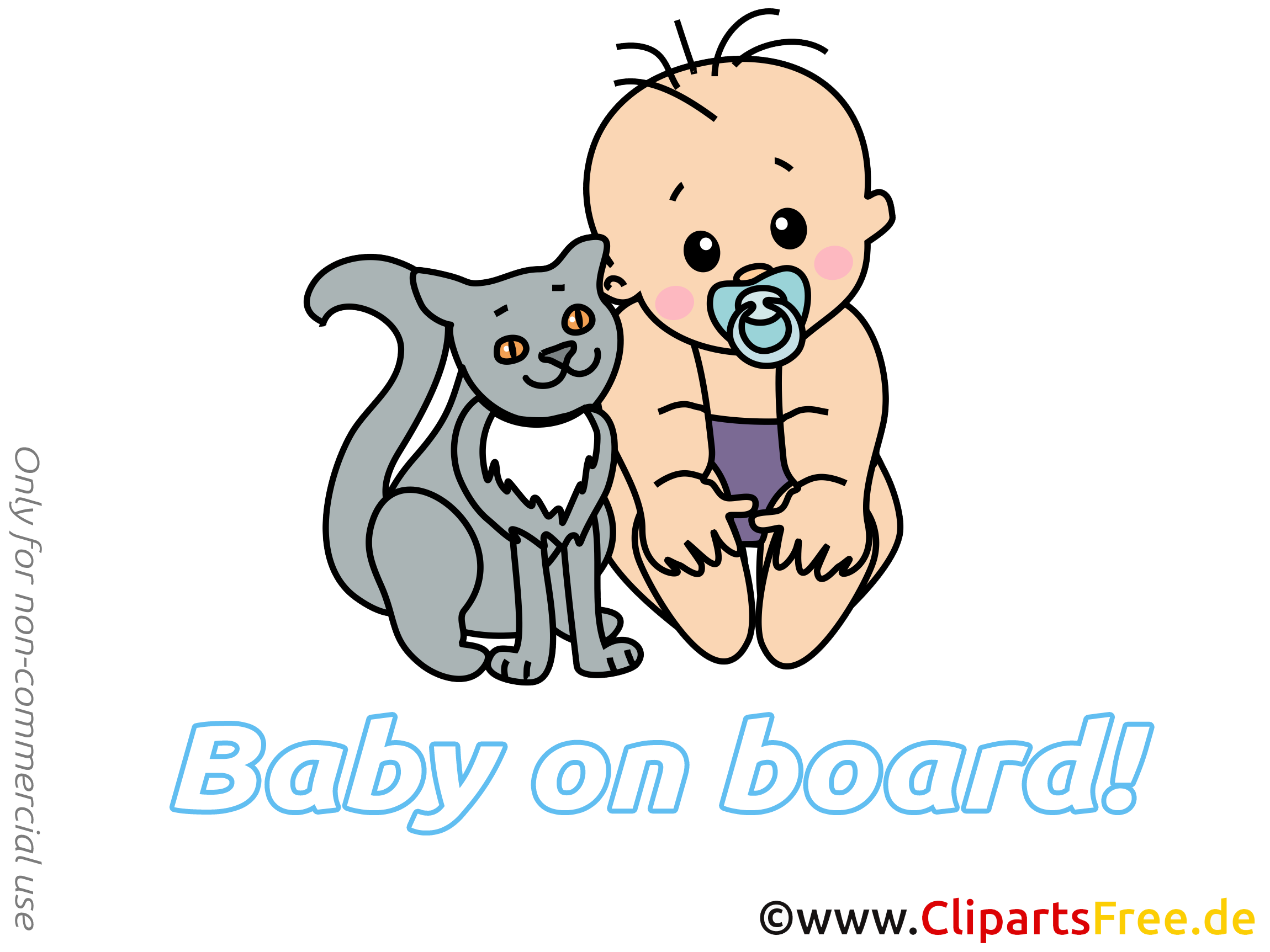 Images chat – Bébé à bord dessins gratuits