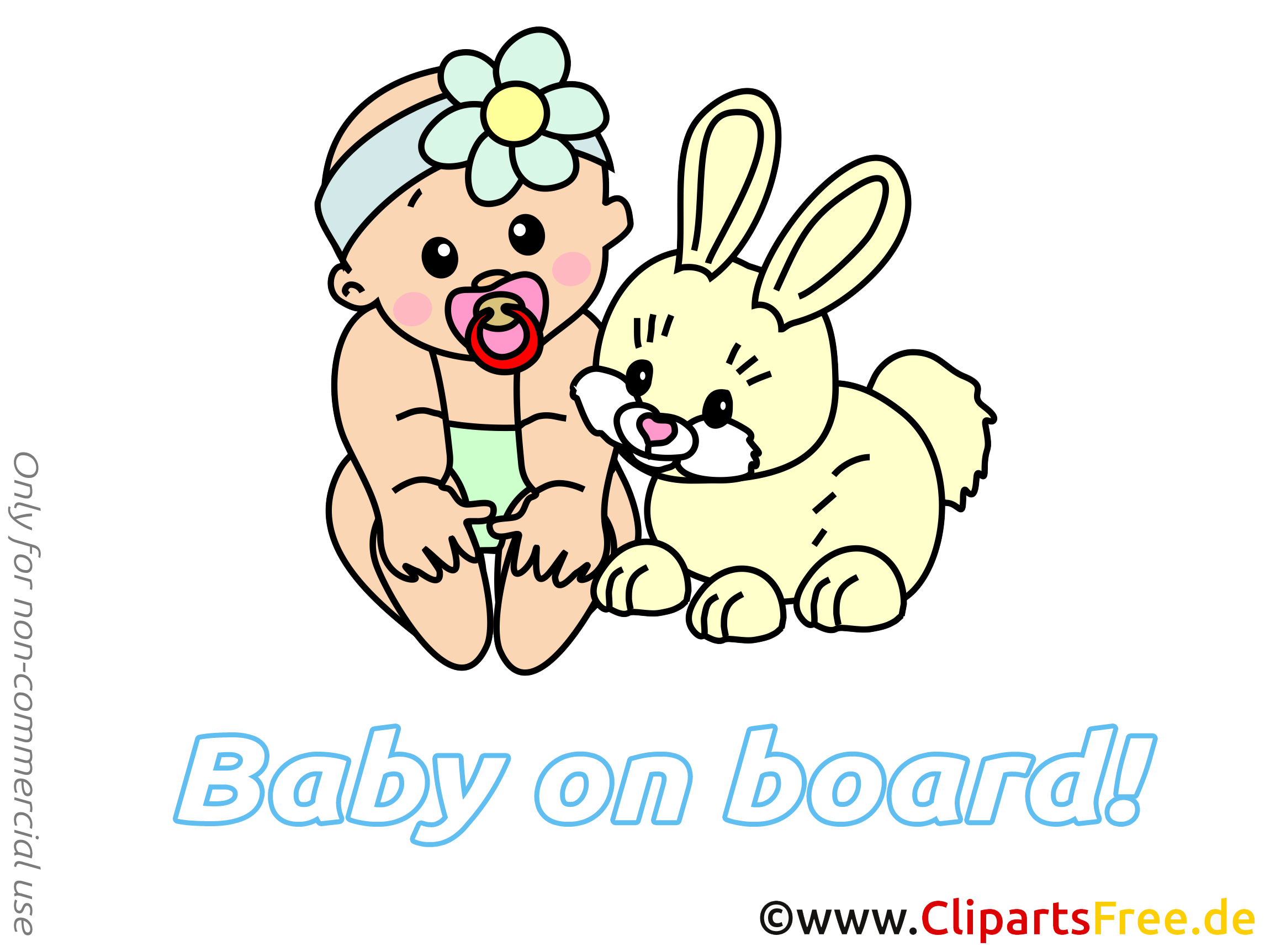 Lapin clip arts gratuits – Bébé à bord illustrations