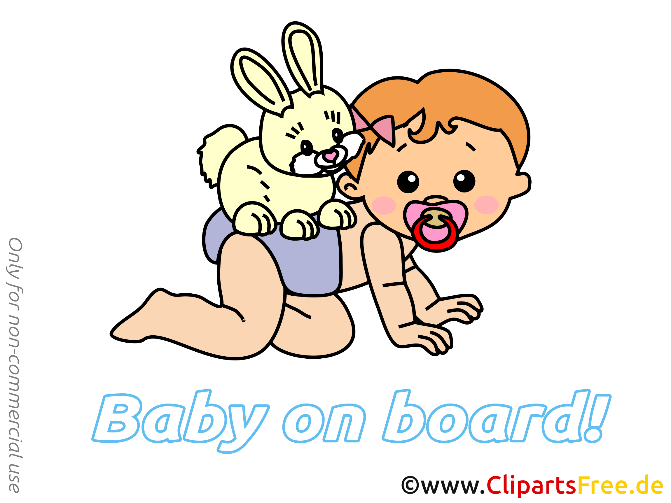 Lièvre clip arts gratuits – Bébé à bord illustrations