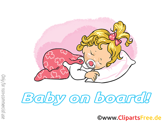 Lit clipart – Bébé à bord dessins gratuits