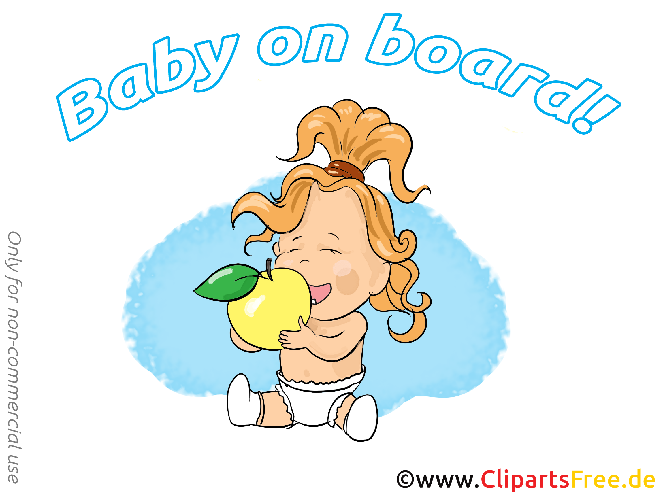 Pomme images gratuites – Bébé à bord clipart