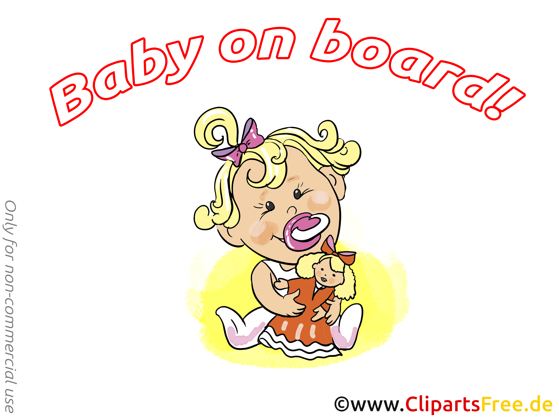 Poupée clip art – Bébé à bord image gratuite