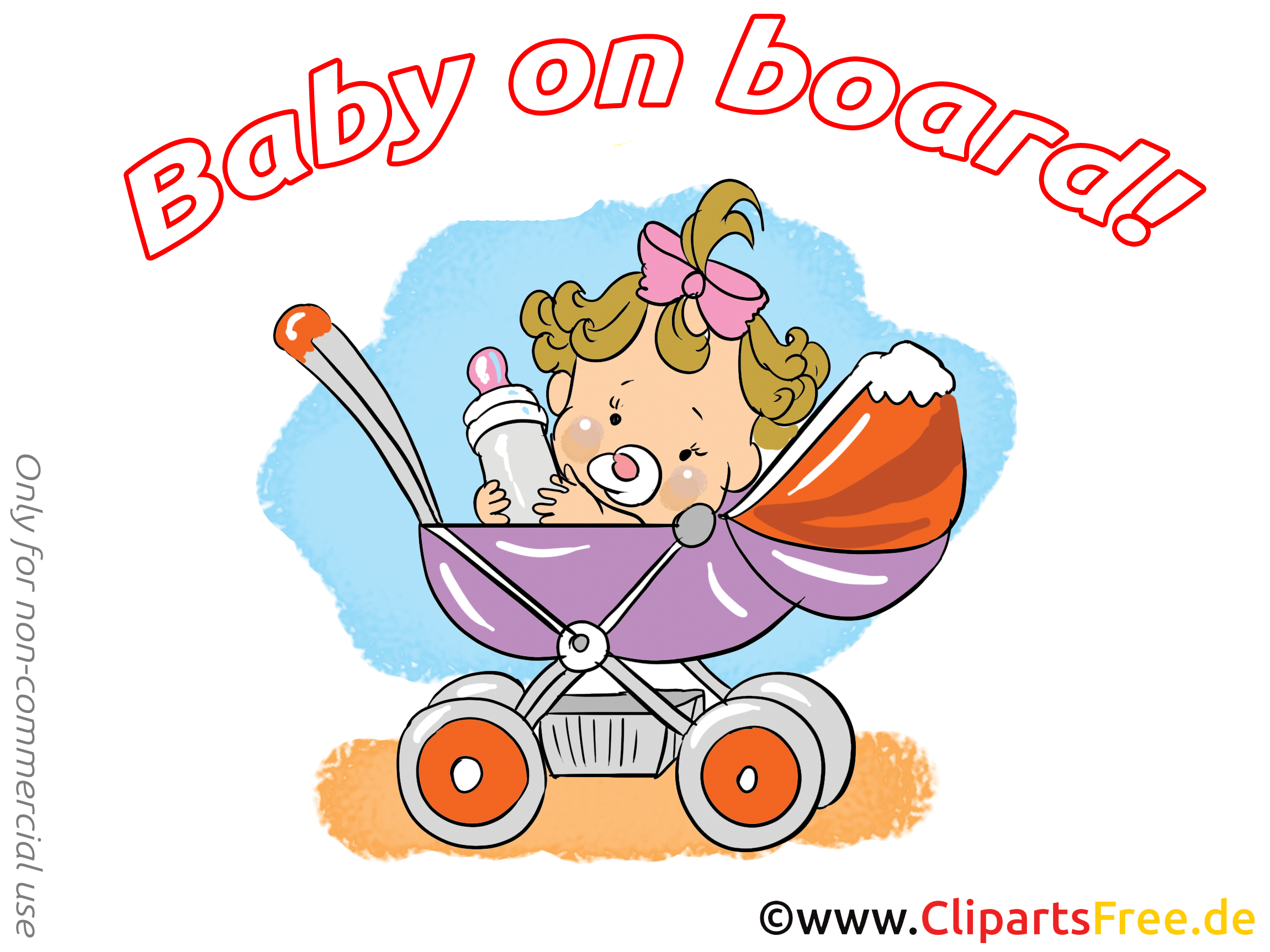 Poussette image gratuite – Bébé à bord clipart