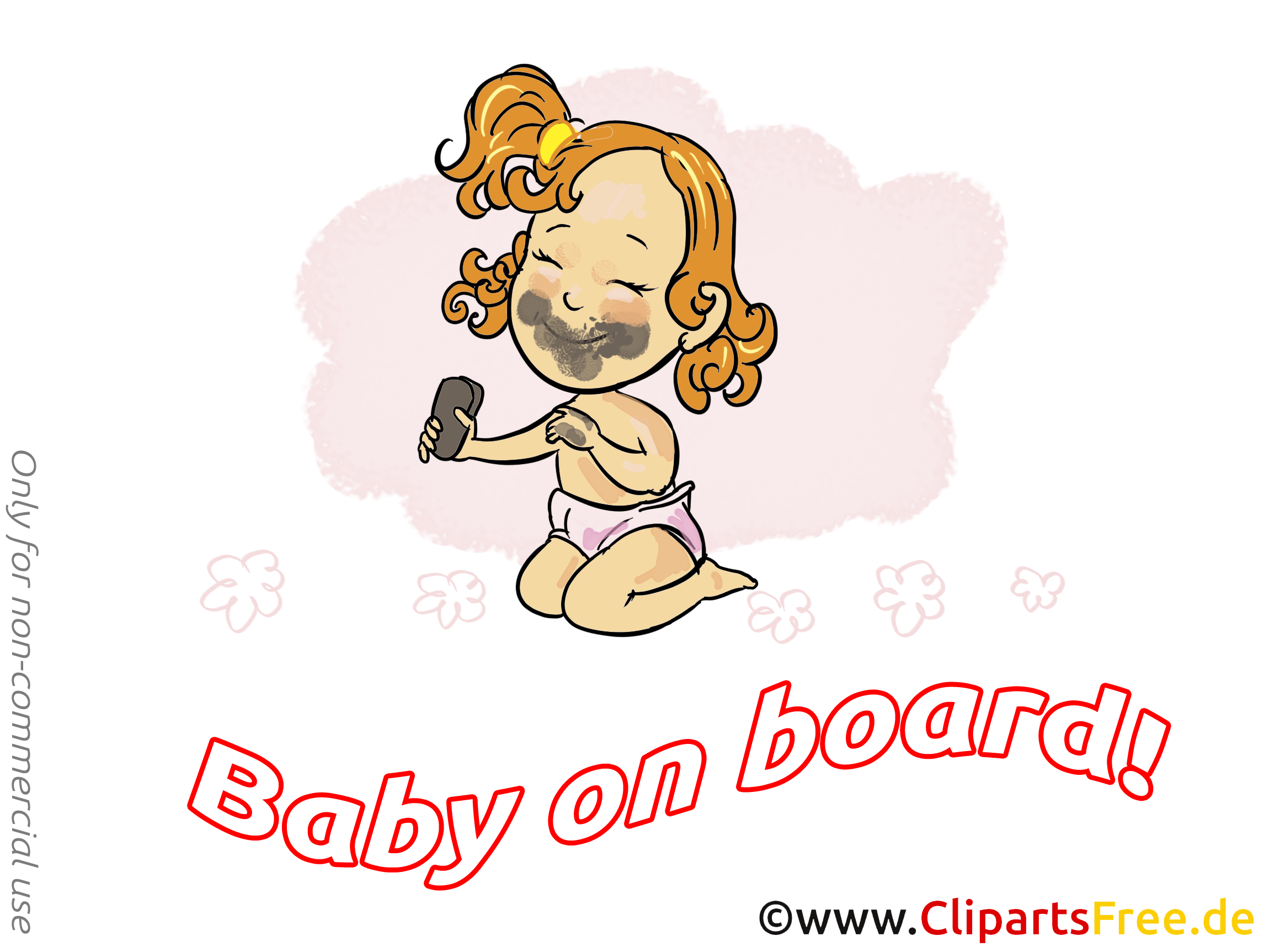 Sale enfant image à télécharger – Bébé à bord clipart