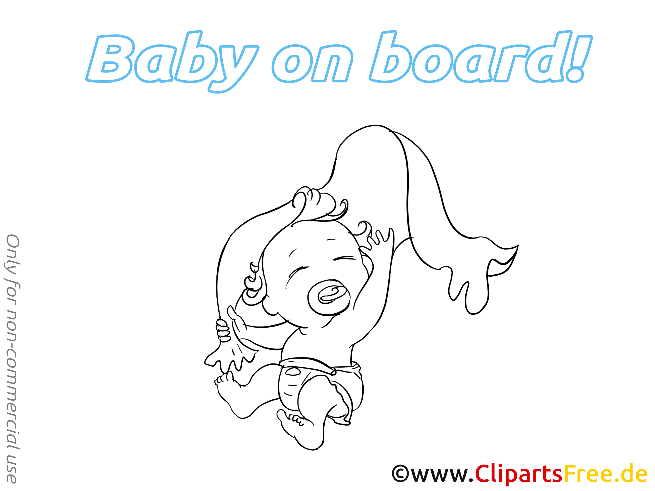 Serviette illustration à imprimer – Bébé à bord clipart