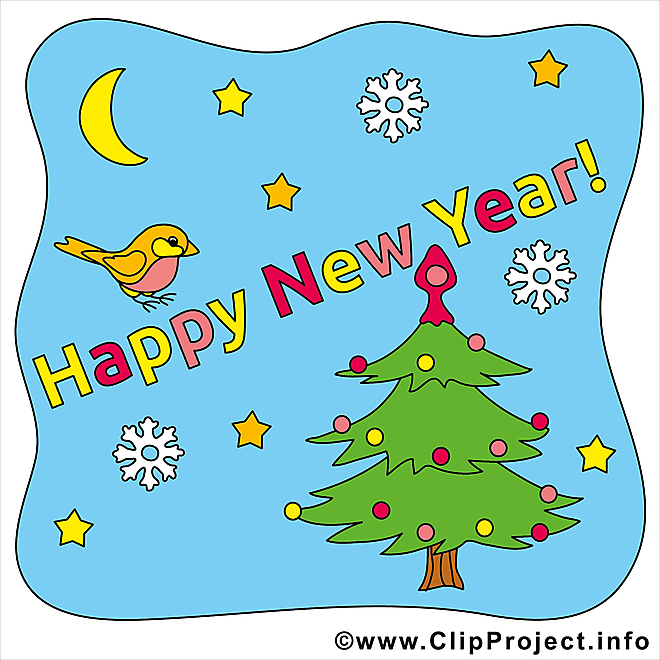 Bonne année clipart, image, ecard