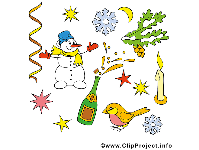 Clipart reveillon jour de l'an