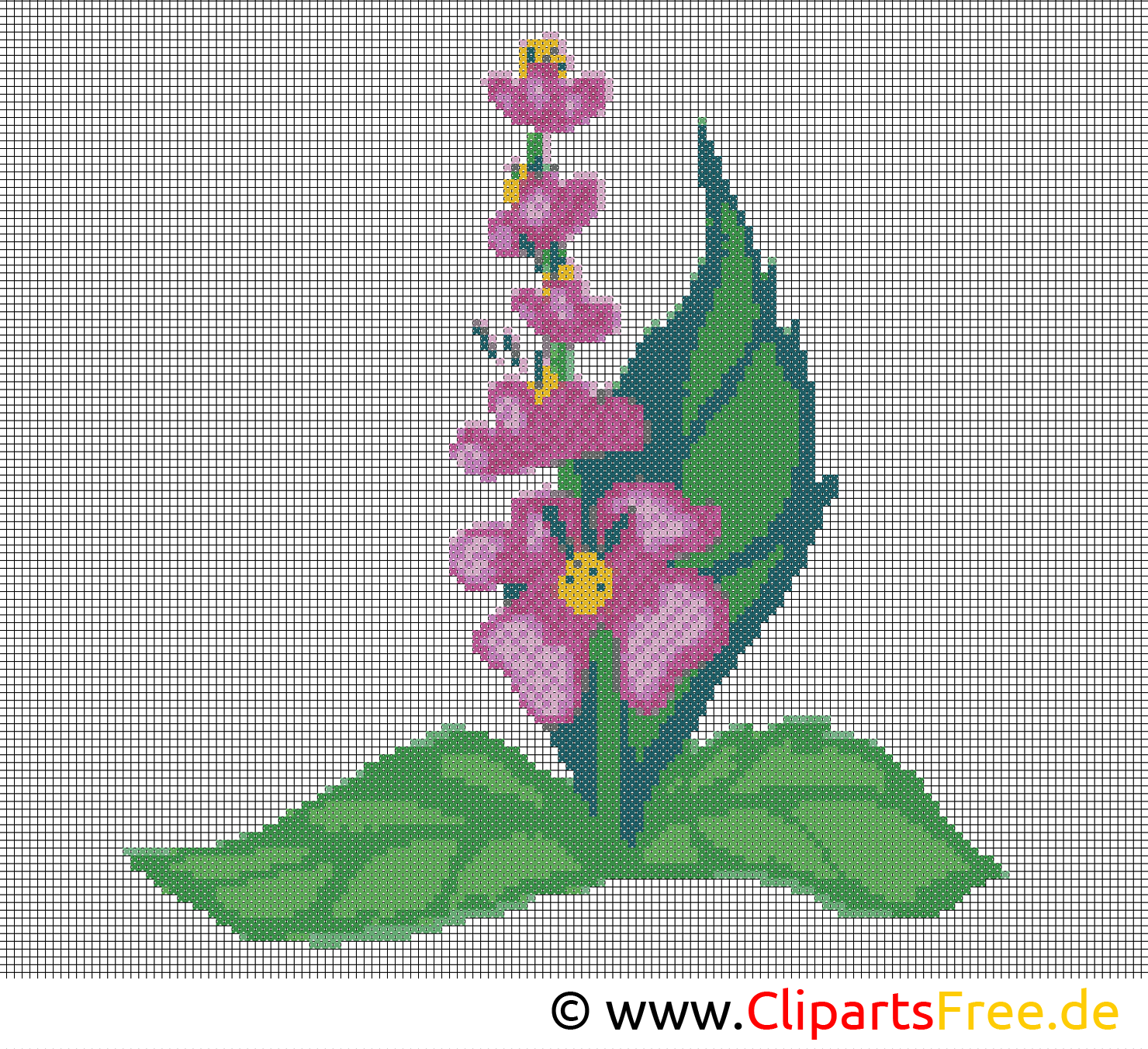 Clip art gratuit fleur – Broderie dessin