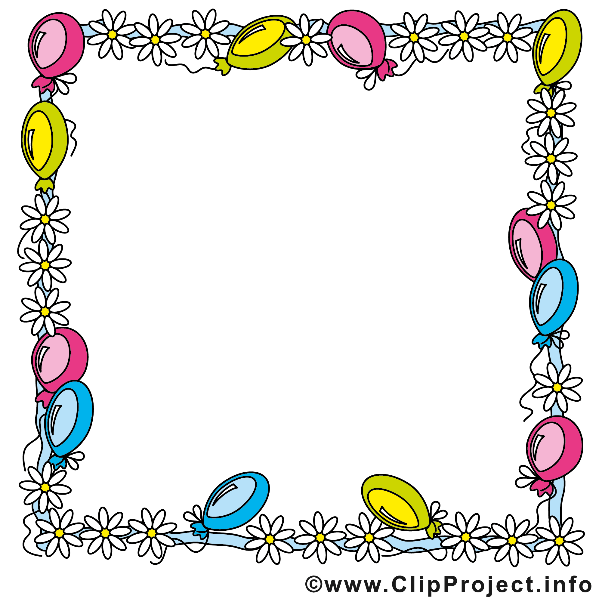 Ballons clip art – Cadre image gratuite