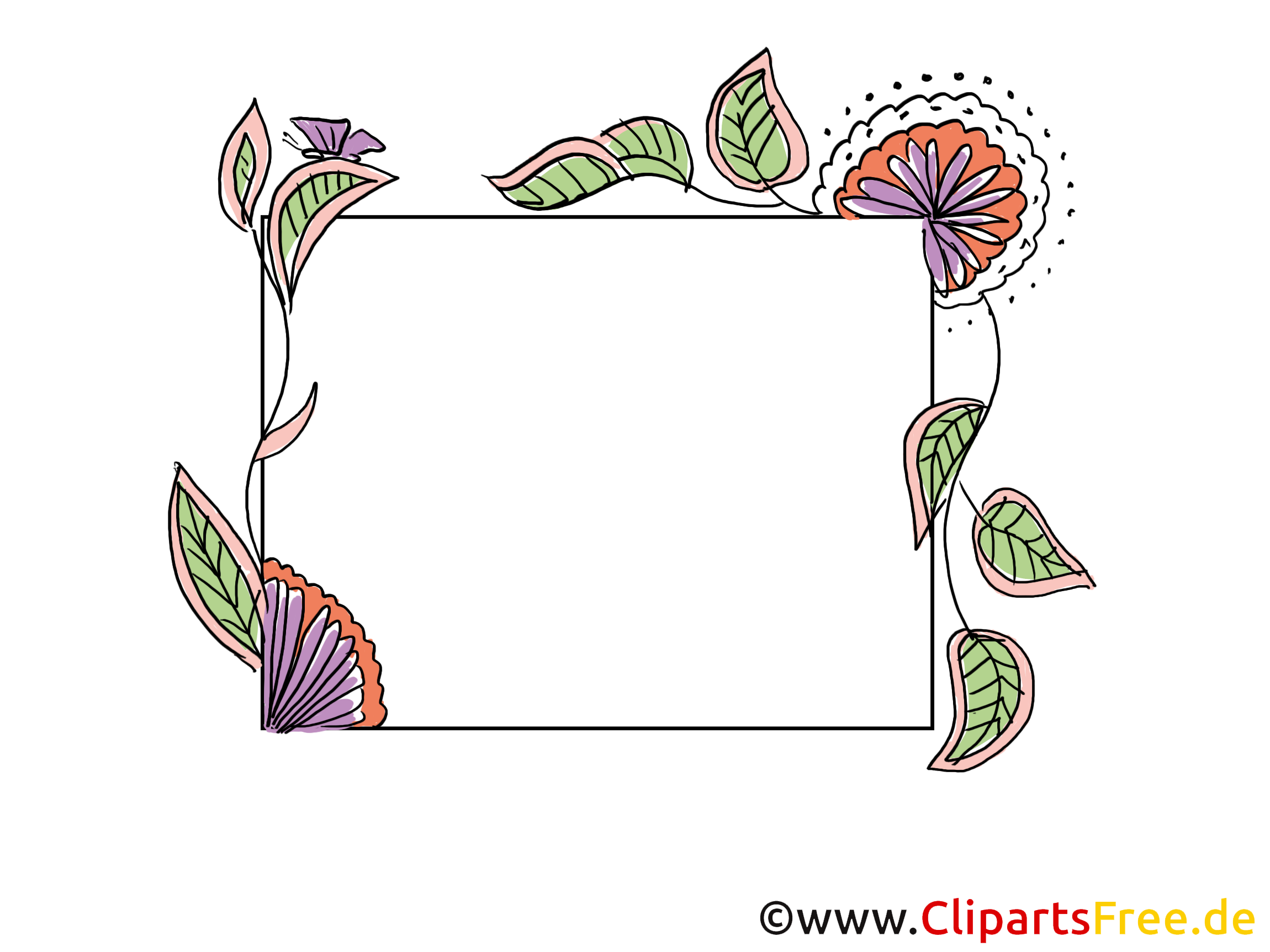 Clip arts gratuits fleurs – Cadre illustrations
