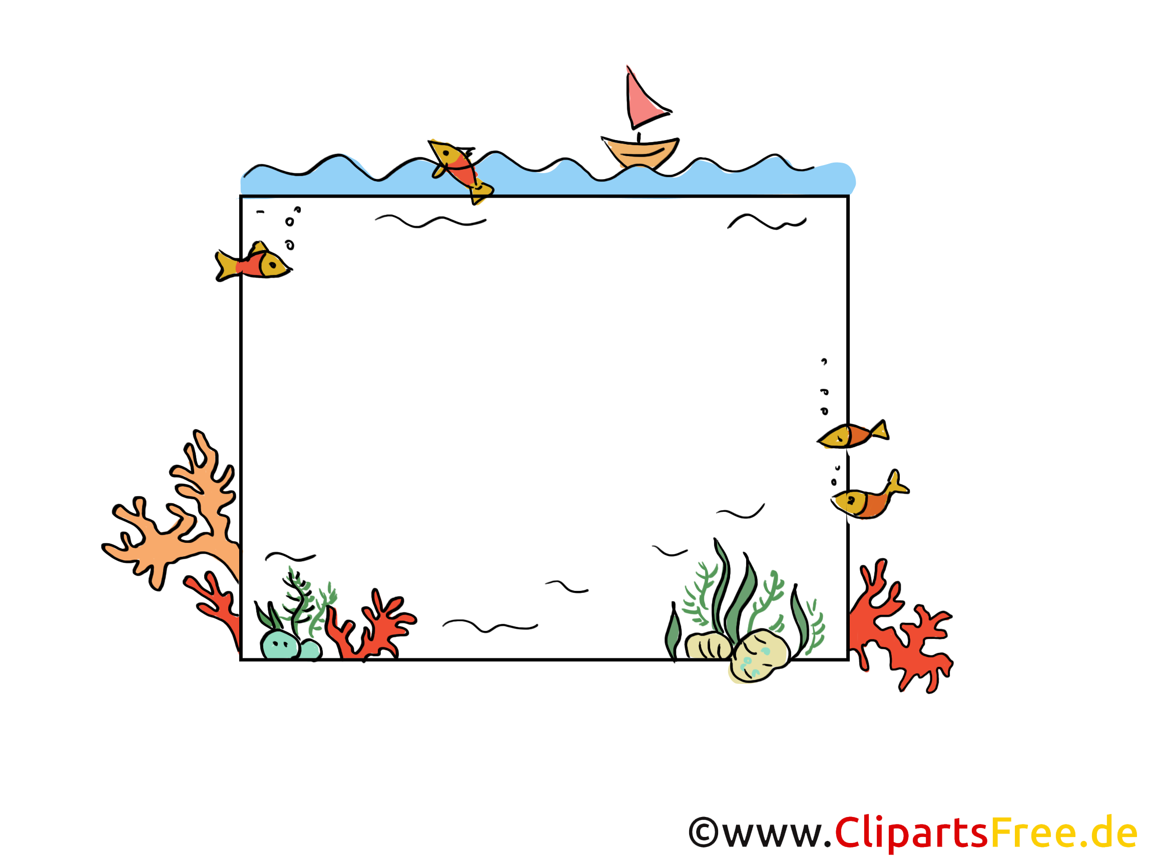 Mer bateau clip arts gratuits – Cadre illustrations