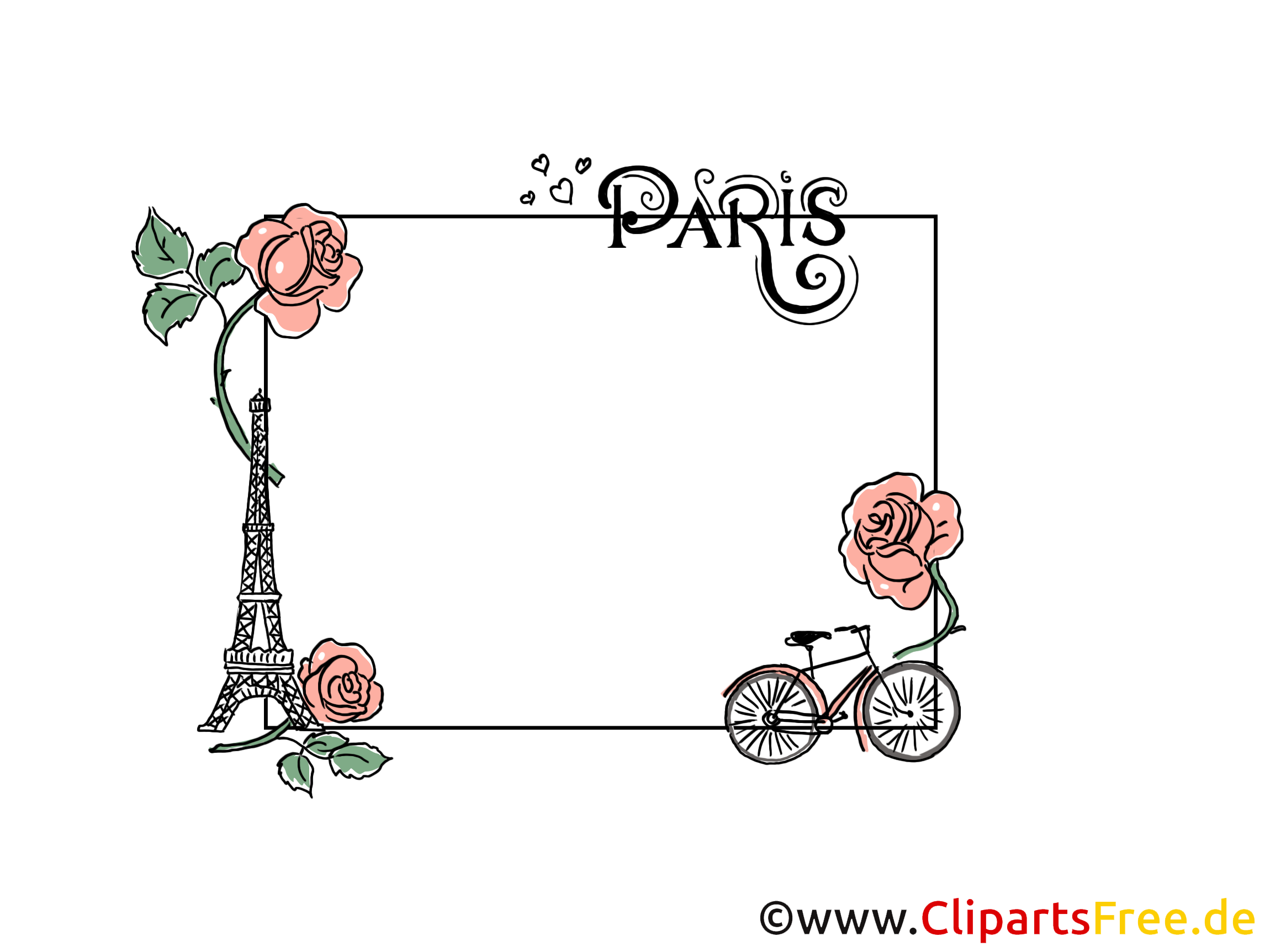 Paris roses illustration – Cadre images