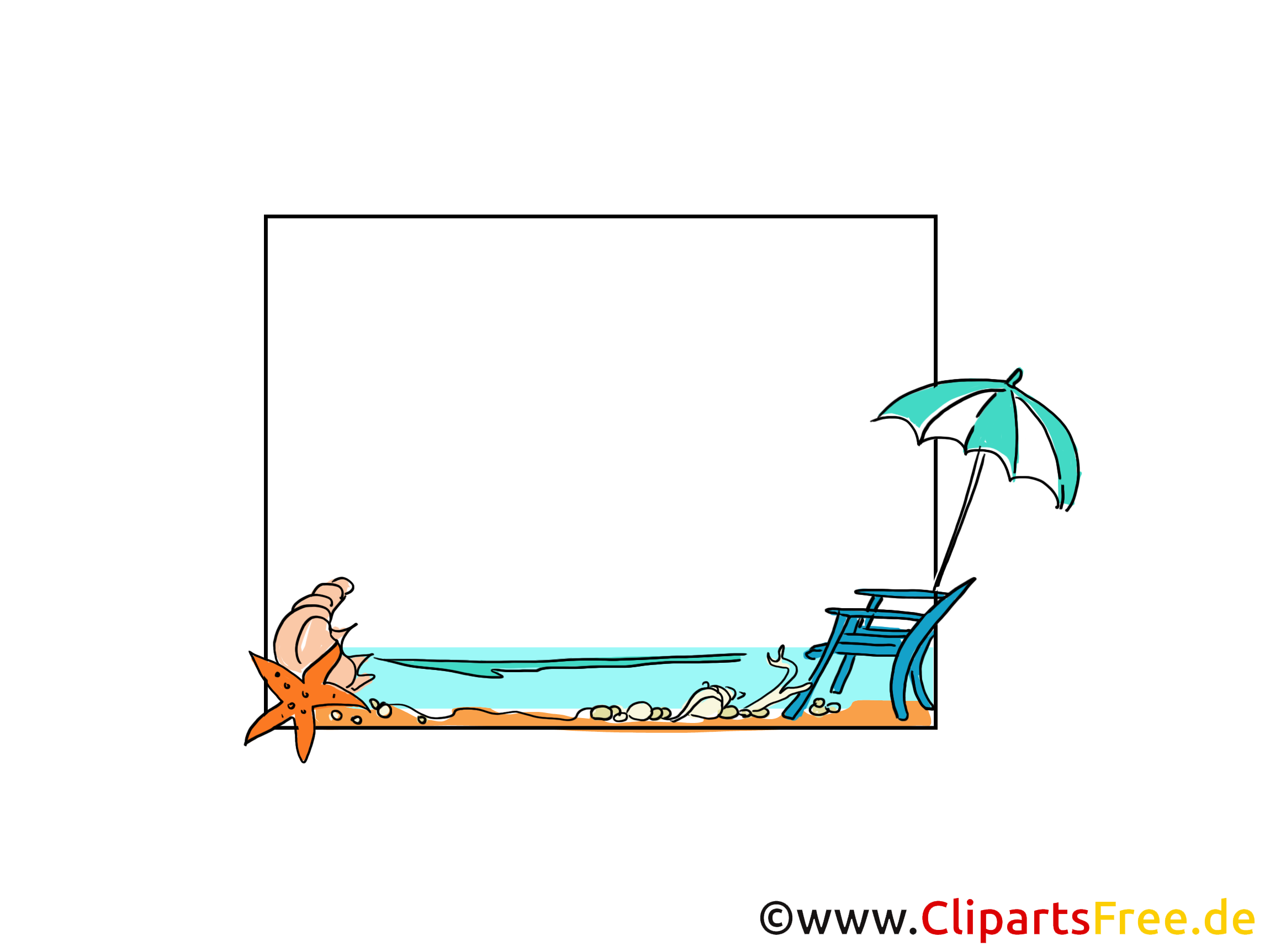 Plage dessin gratuit – Cadre image