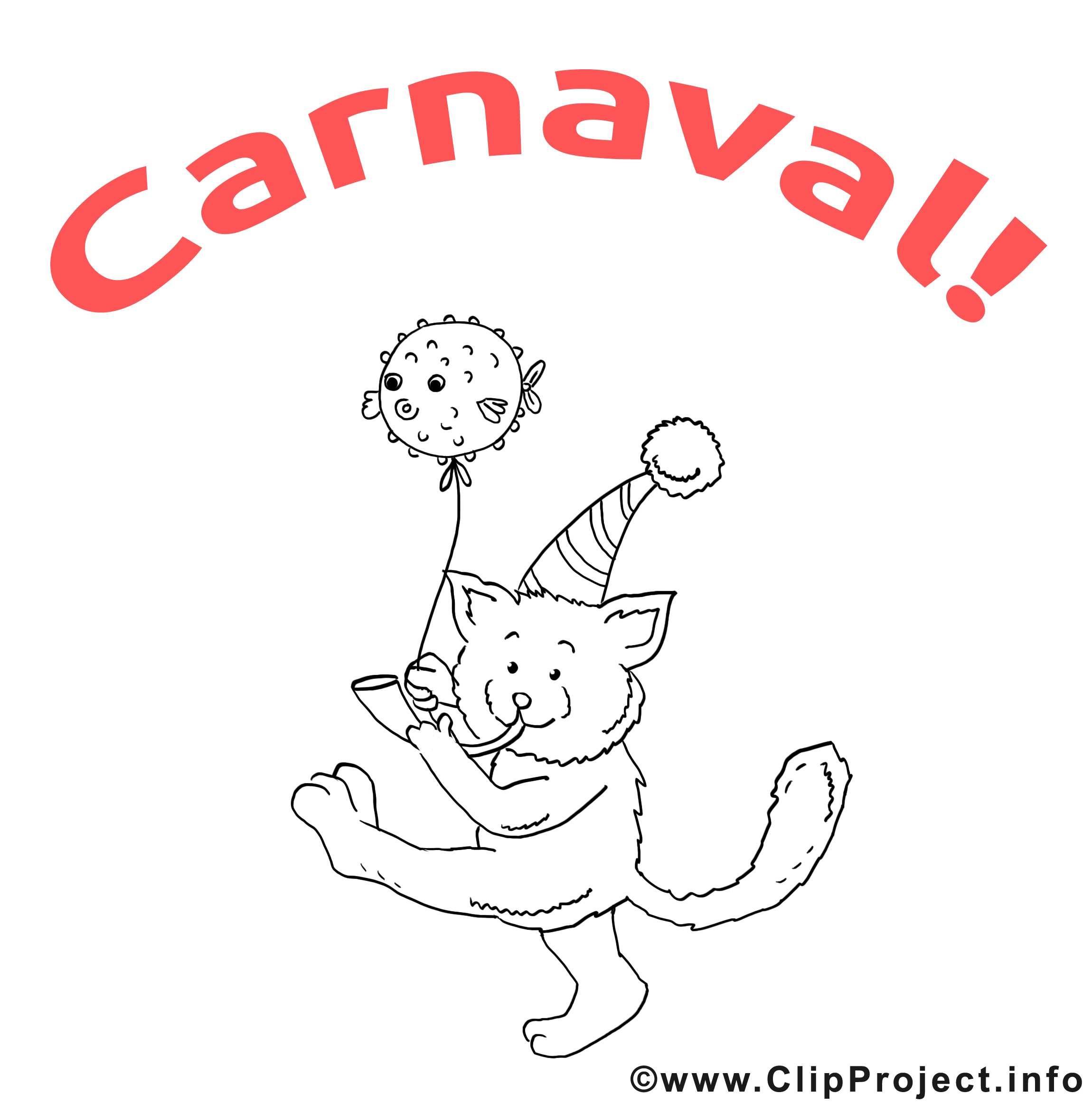 Chat clip art à imprimer – Carnaval images