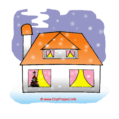 Maison gif hiver clip art