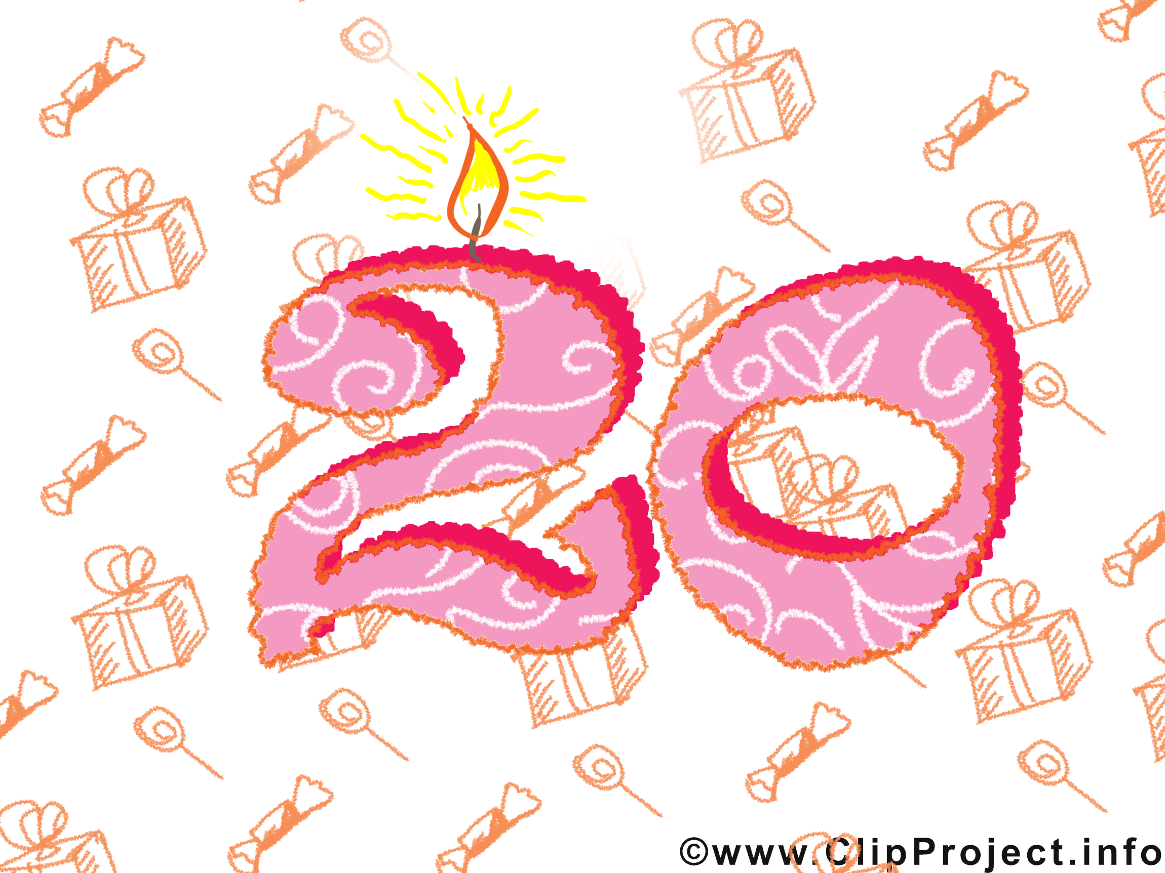 20 ans anniversaire illustration à télécharger gratuite