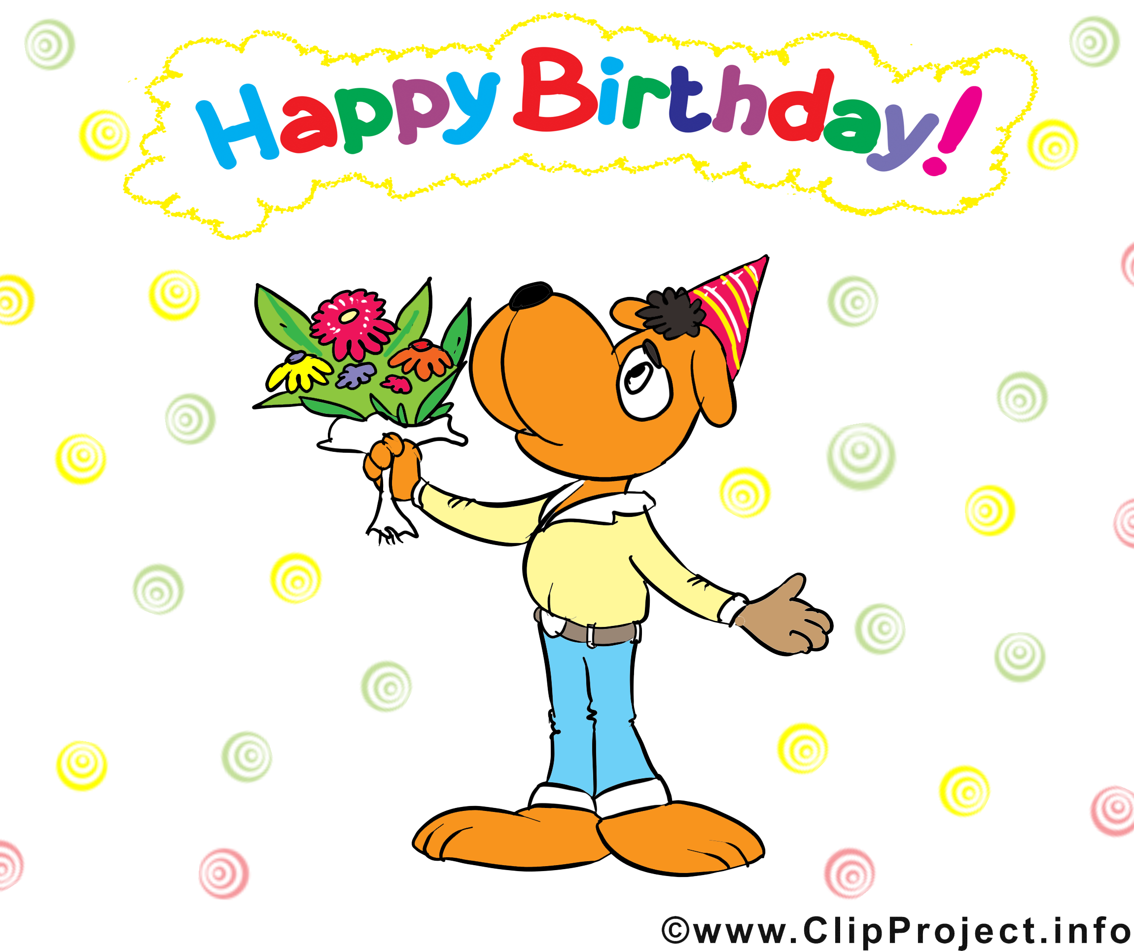 Chien image gratuite – Anniversaire clipart