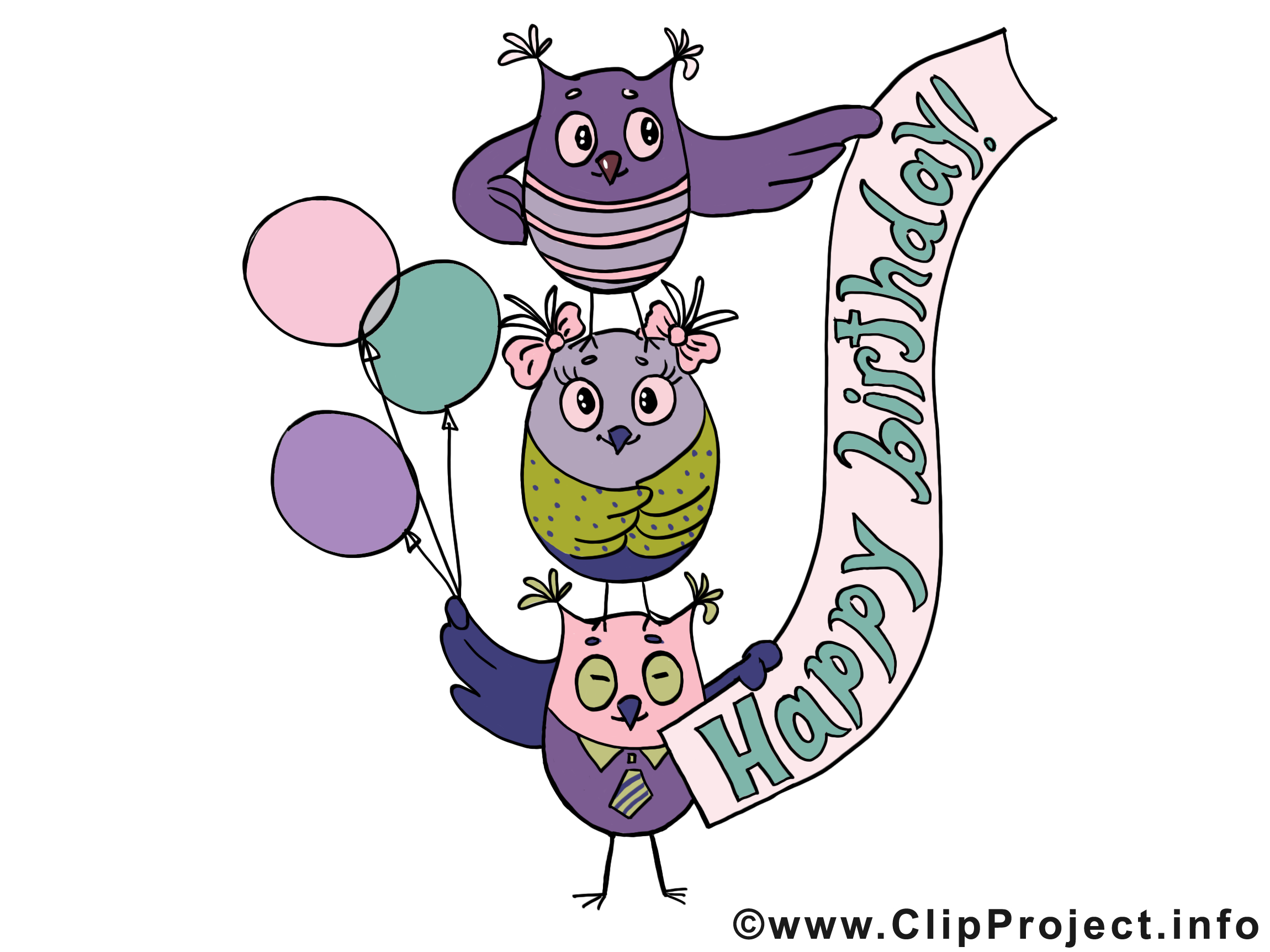 Hiboux illustration – Anniversaire images