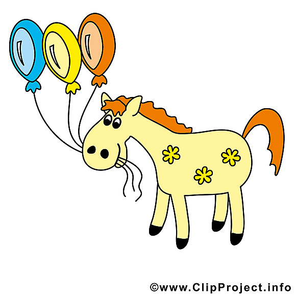 Ballons dessin – Cheval à télécharger