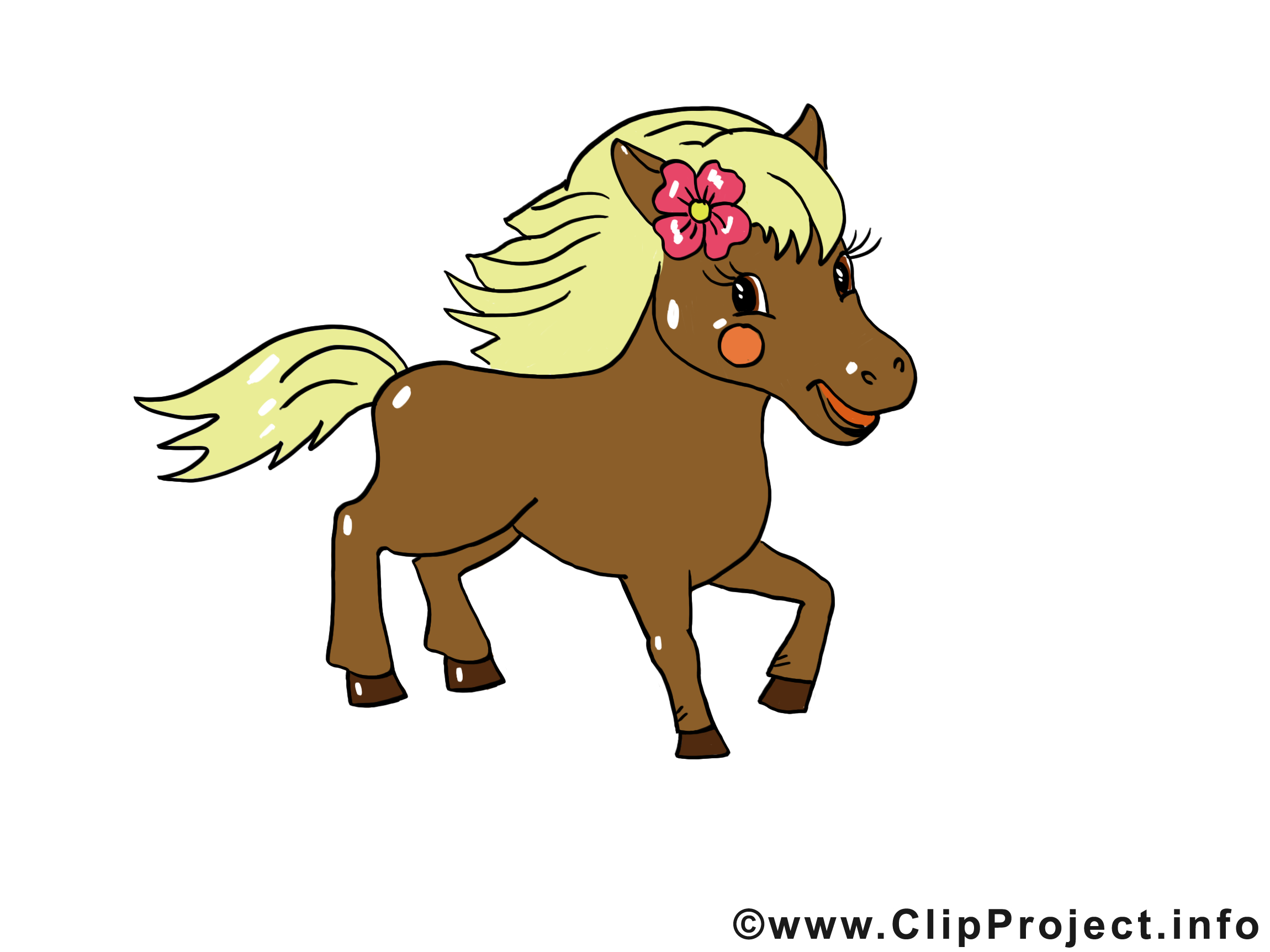 Maron poney illustration gratuite – Cheval clipart