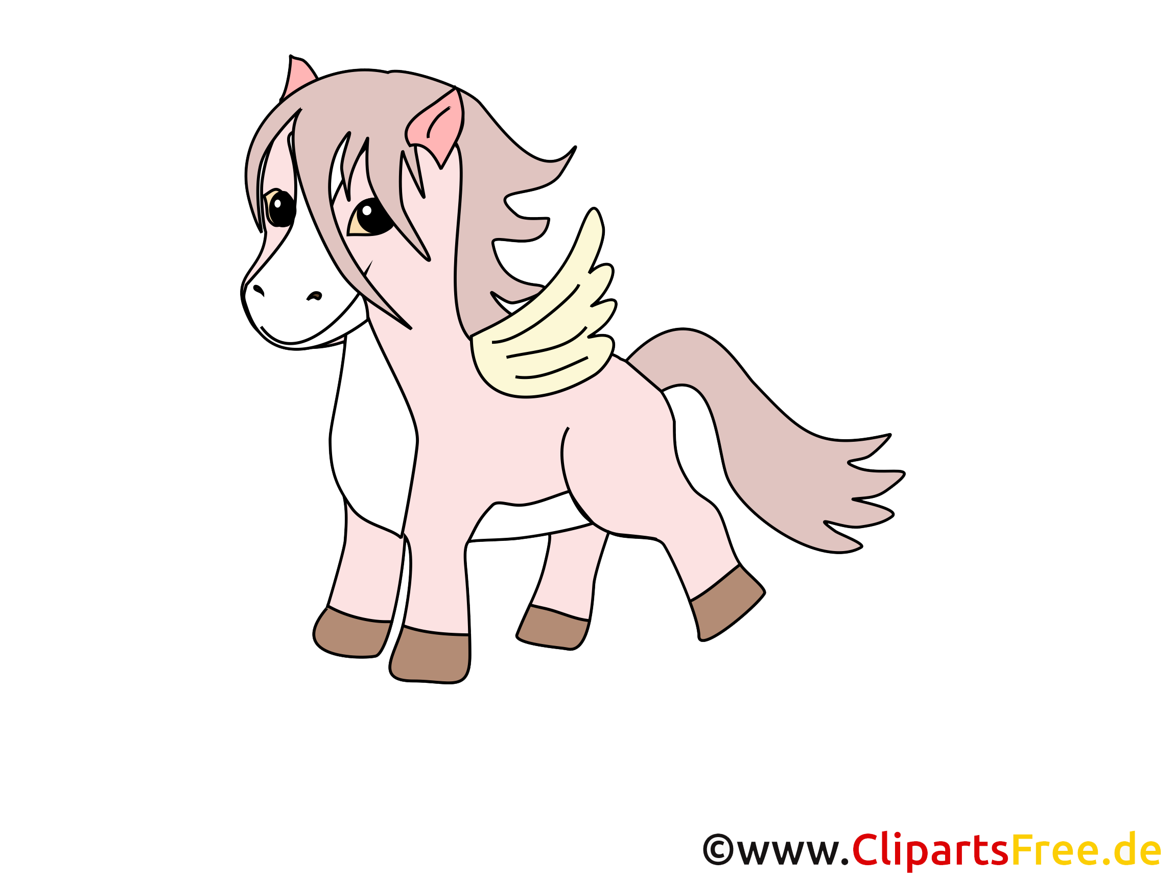 Rose poney cliparts gratuis – Cheval images