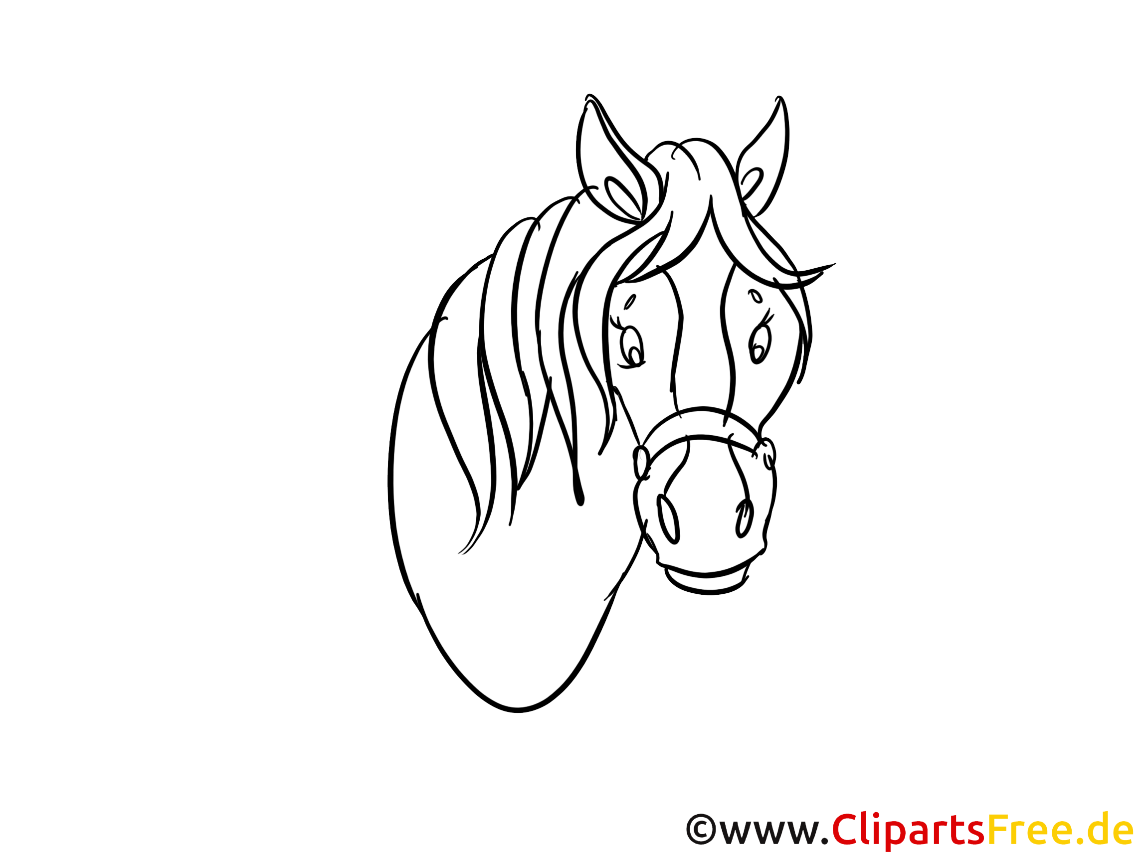 Tête image à imprimer cheval clipart