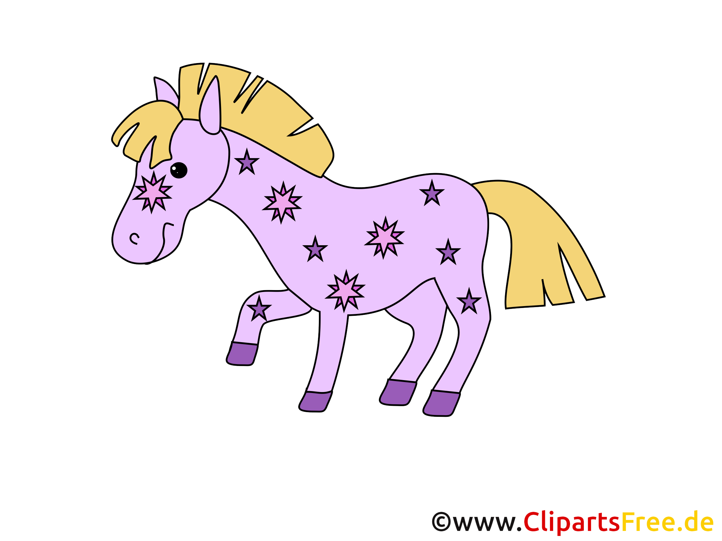 Violet poney clip art gratuit – Cheval images