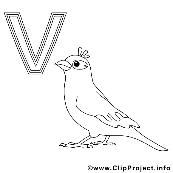 Vogel illustration – Alphabet allemand à imprimer