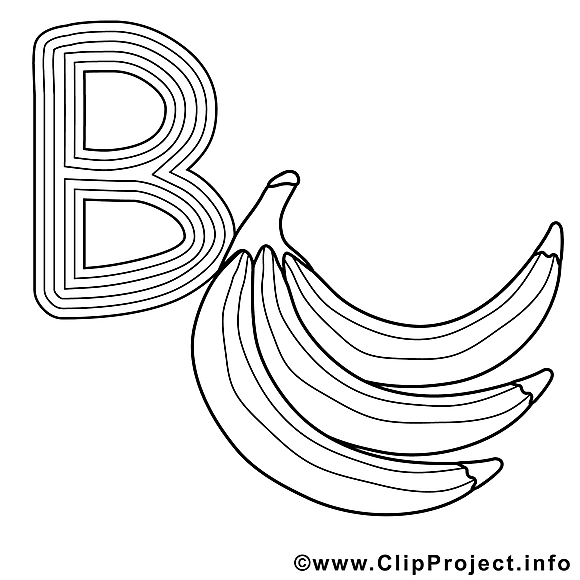Bananas illustration – Alphabet anglais à imprimer