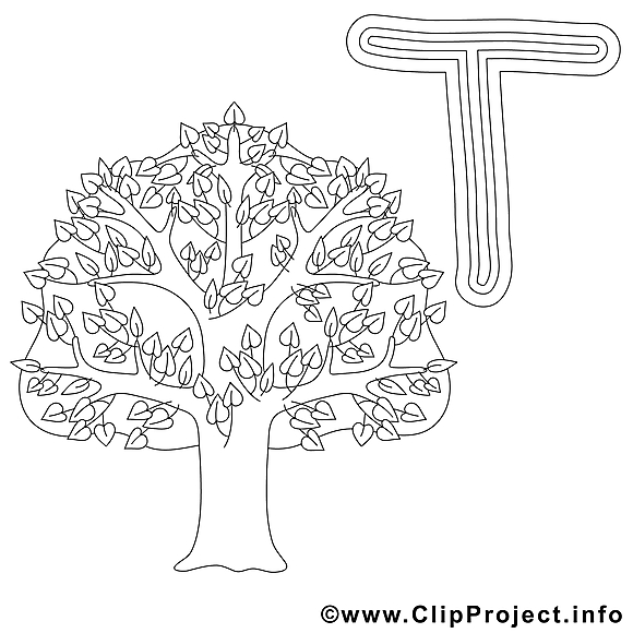 Tree image – Alphabet anglais images à colorier