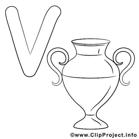 Vase dessin à télécharger – Alphabet anglais à colorier