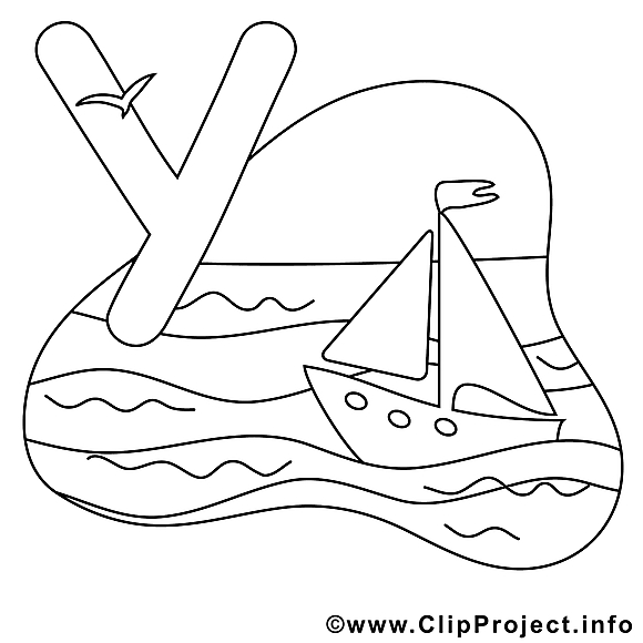 Yacht clip arts – Alphabet anglais à imprimer