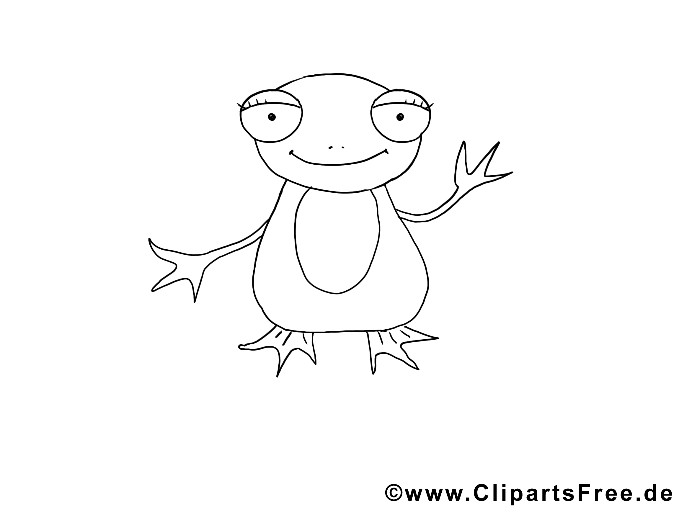 Clipart gratuit grenouille - Animal à colorier