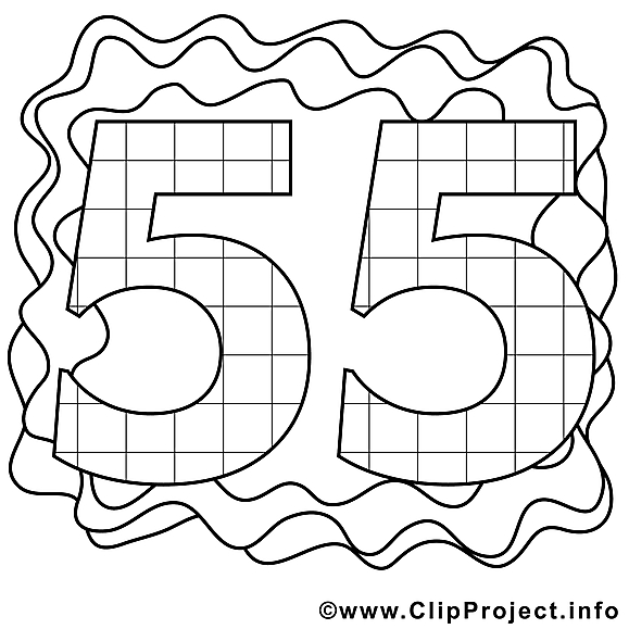 55 ans image – Coloriage anniversaire illustration