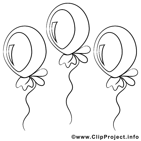 Ballons clip art gratuit – Anniversaire à imprimer