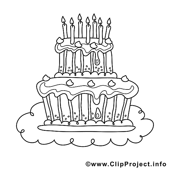 Coloriage fête anniversaire illustration à télécharger