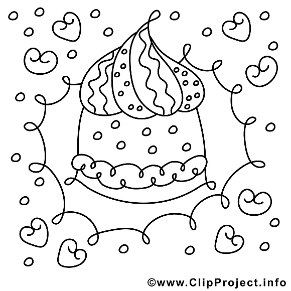 Gâteau  illustration – Anniversaire à imprimer