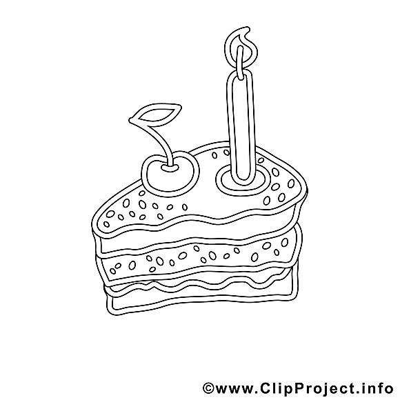 Morceau gâteau dessins gratuits – Anniversaire à colorier