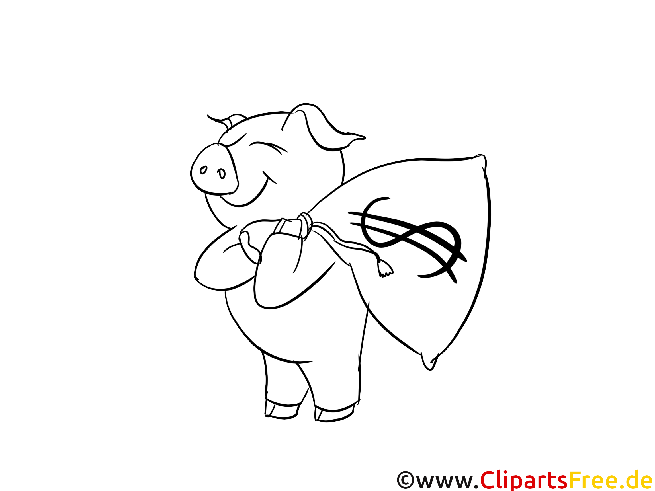Cochon dessin – Argent gratuits à imprimer