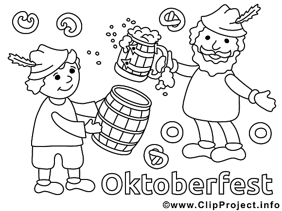Oktoberfest clipart – Automne dessins à colorier
