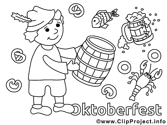 Oktoberfest dessin – Coloriage automne à télécharger