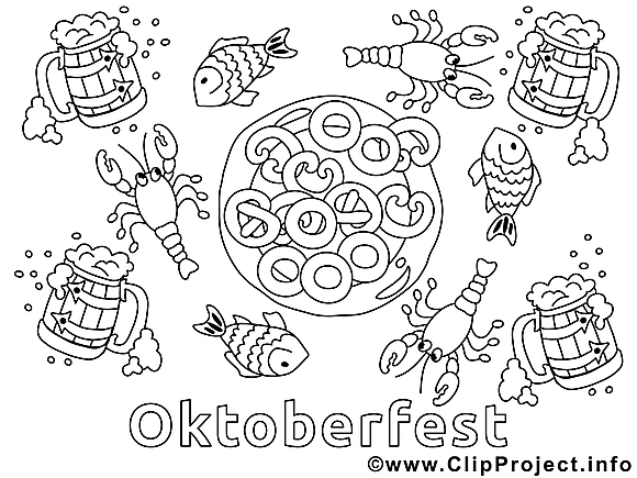 Oktoberfest dessin gratuit – Automne à colorier