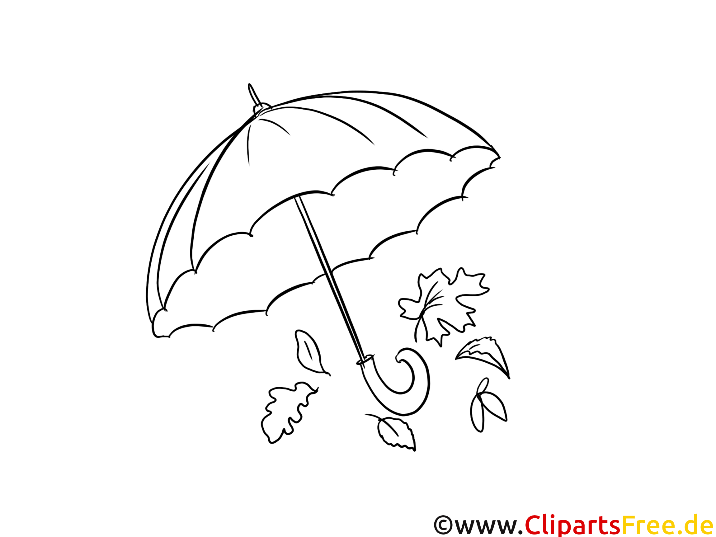 Parapluie dessins gratuits – Automne à colorier