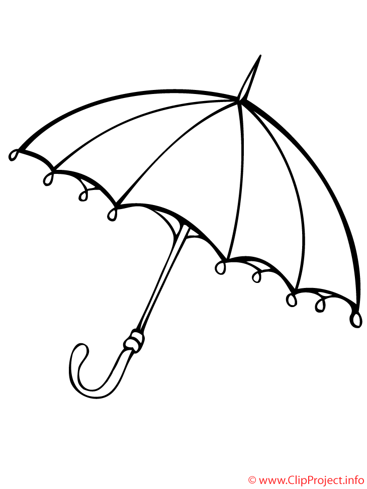 Parapluie image – Coloriage automne illustration