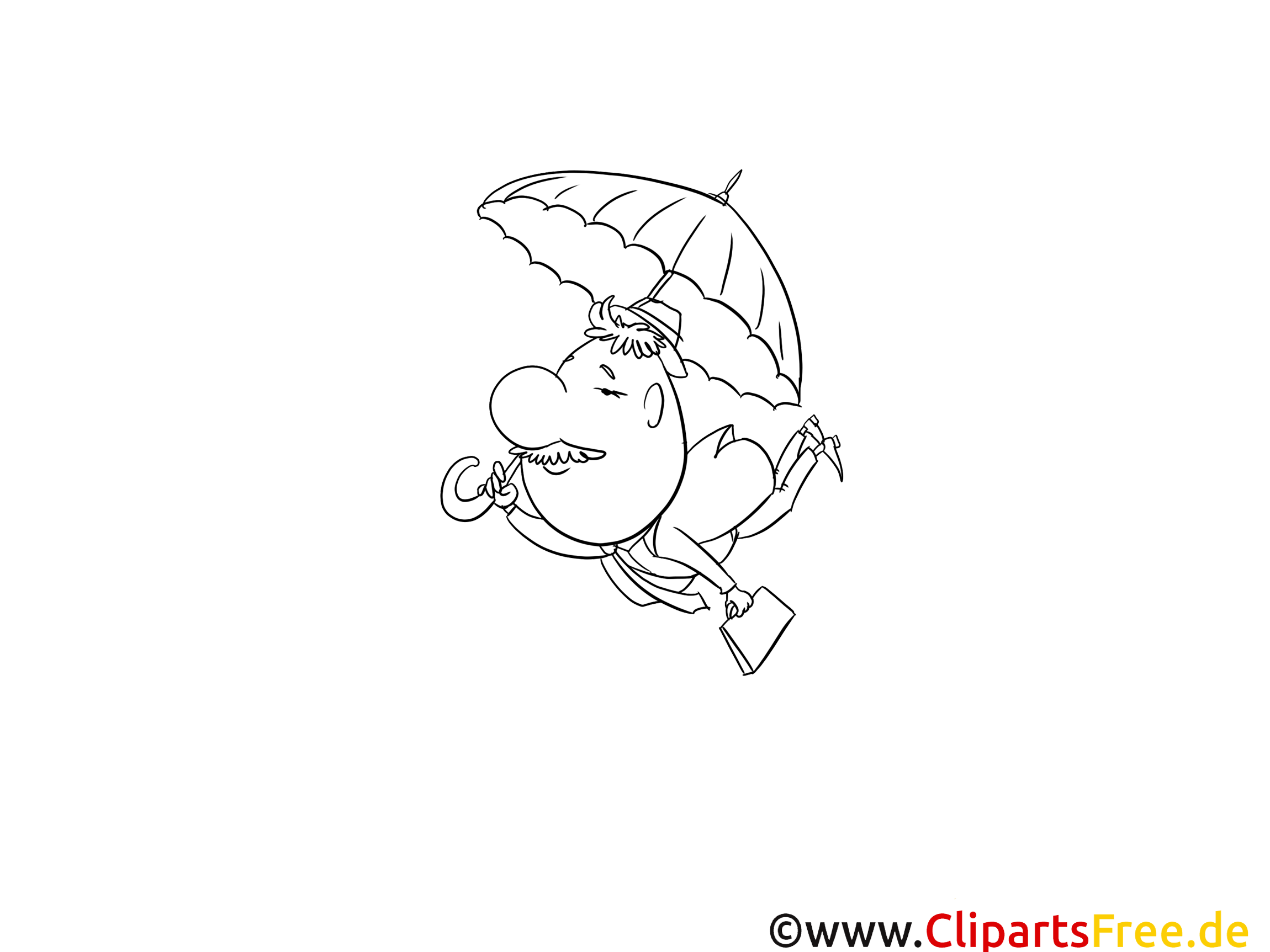 Vole parapluie illustration – Automne à imprimer