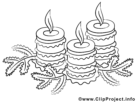 Bougies dessin gratuit – Noël à colorier