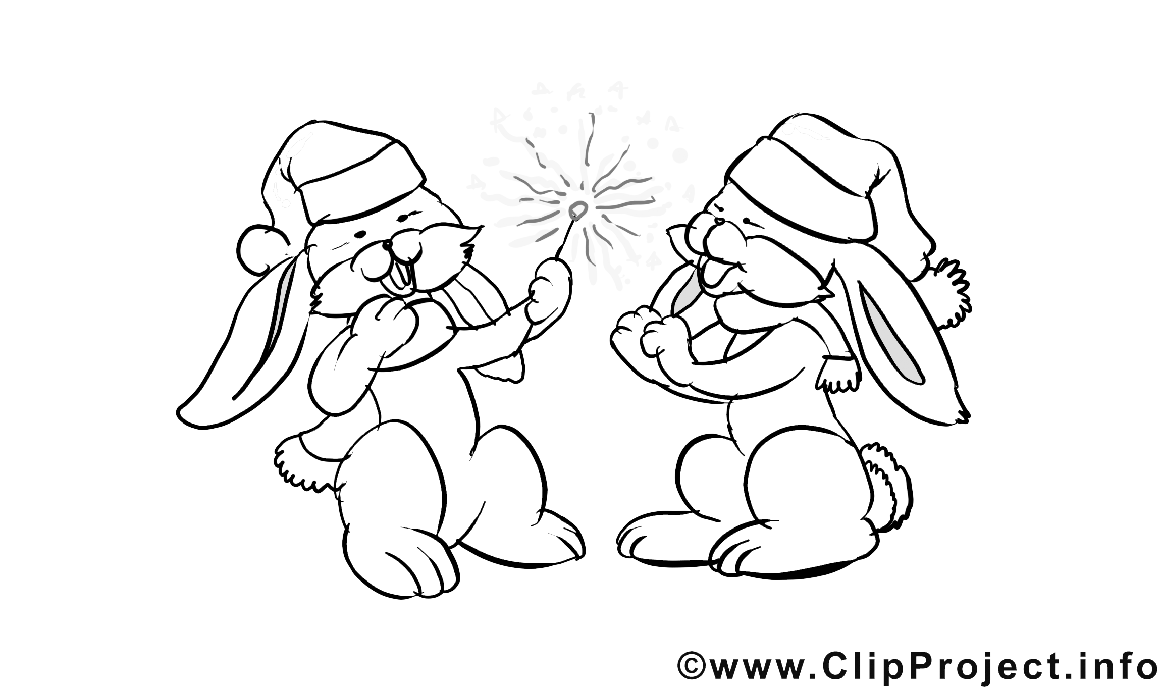 Lapins illustration – Coloriage avent cliparts