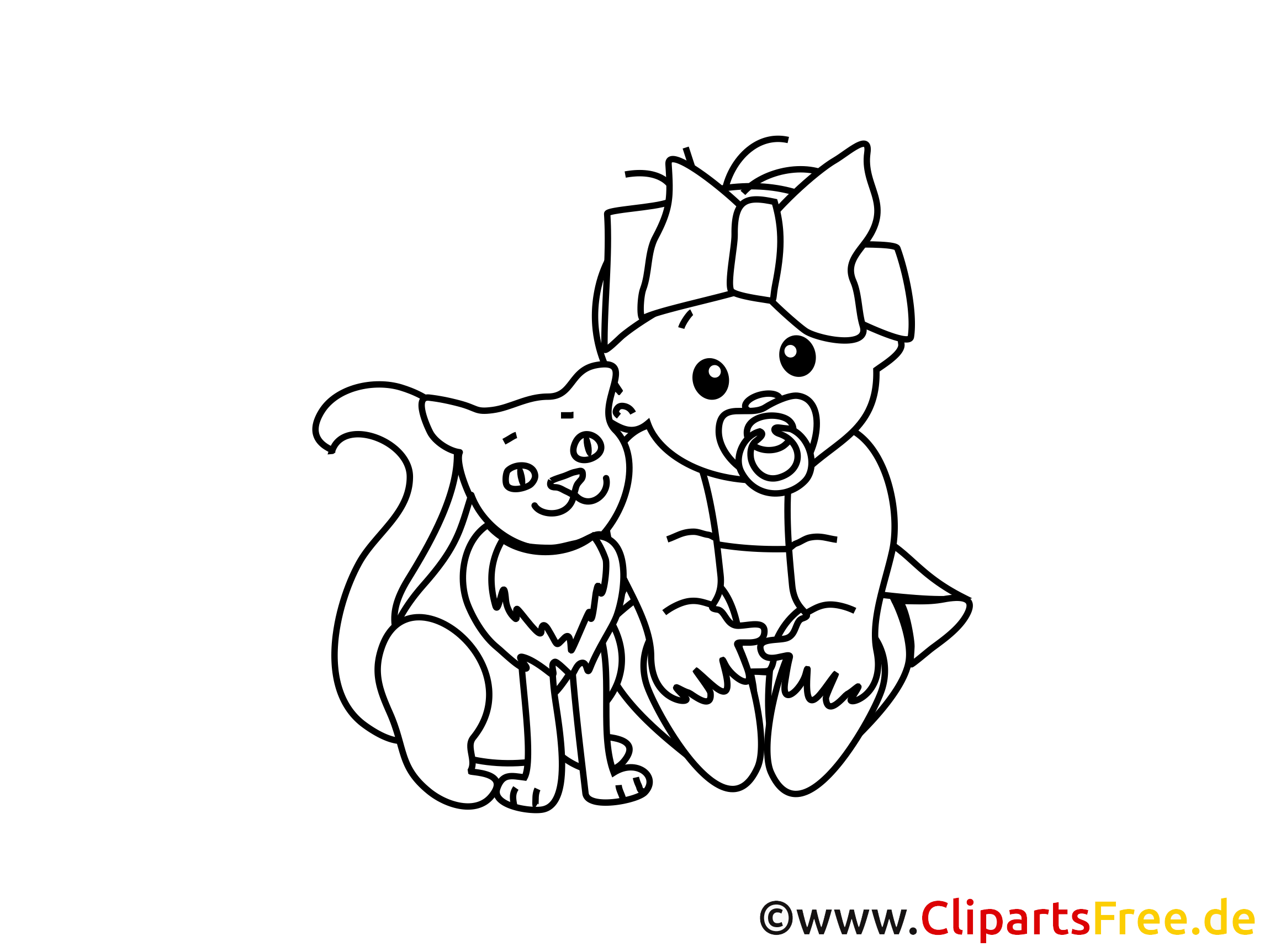 Chat clipart – Bébé dessins à colorier